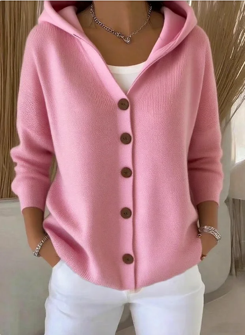 ✨ Victoria – Elegant stickad blus med huva ✨