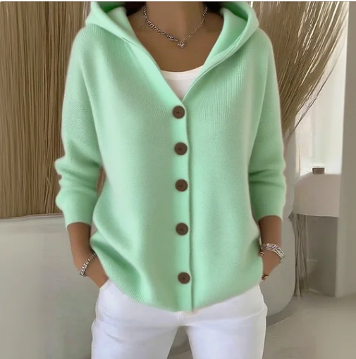 ✨ Victoria – Elegant stickad blus med huva ✨