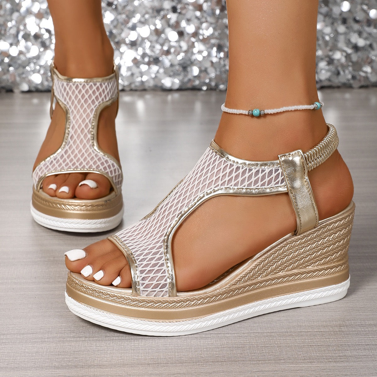 Jenny Elegante Mojorca ortopediska slip-on-sandaler för damer med klack